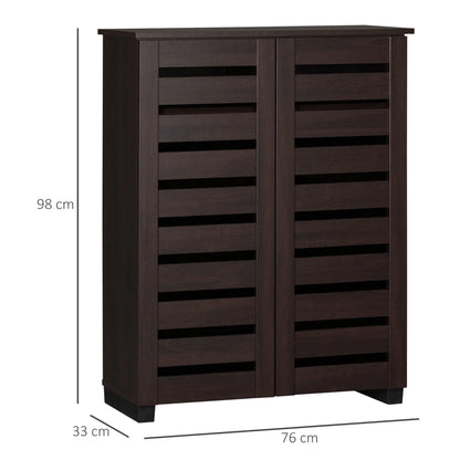 HOMCOM 15 Shoe Storage Organiser Cabinet, Floor Mount - Wood-Effect