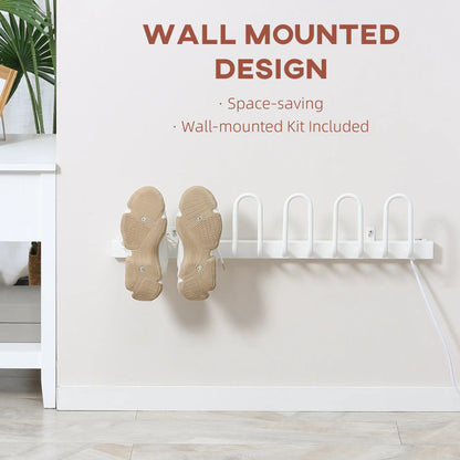 HOMCOM 3 Pairs Electric Shoe Dryer, Wall Mounted Shoe Warmers with Constant Temperature for Boots, White