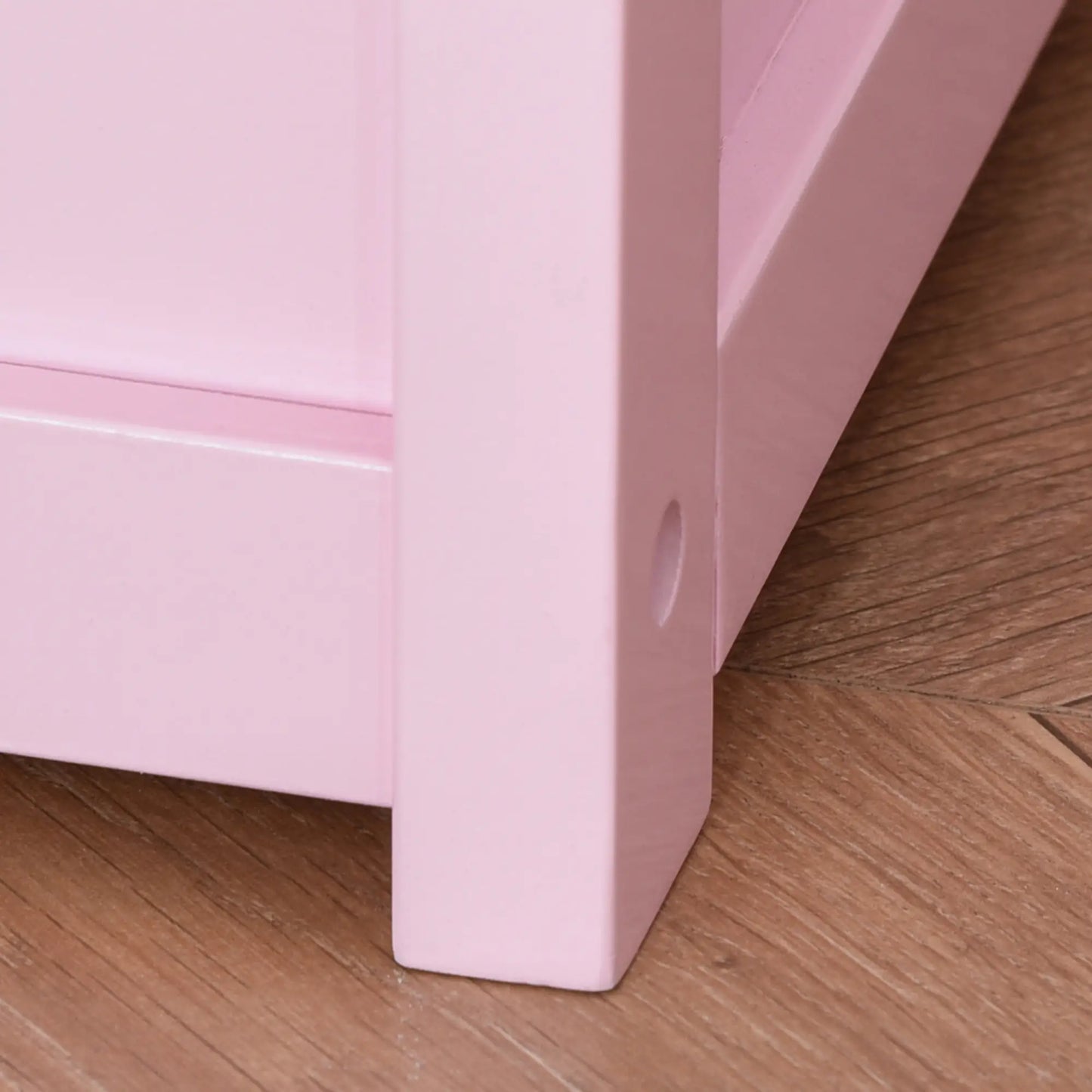 HOMCOM 2 In 1 Kids Wooden Toy Box, Seat Storage Bench, Chest Cabinet Organiser with Safety Pneumatic Rod, Pink