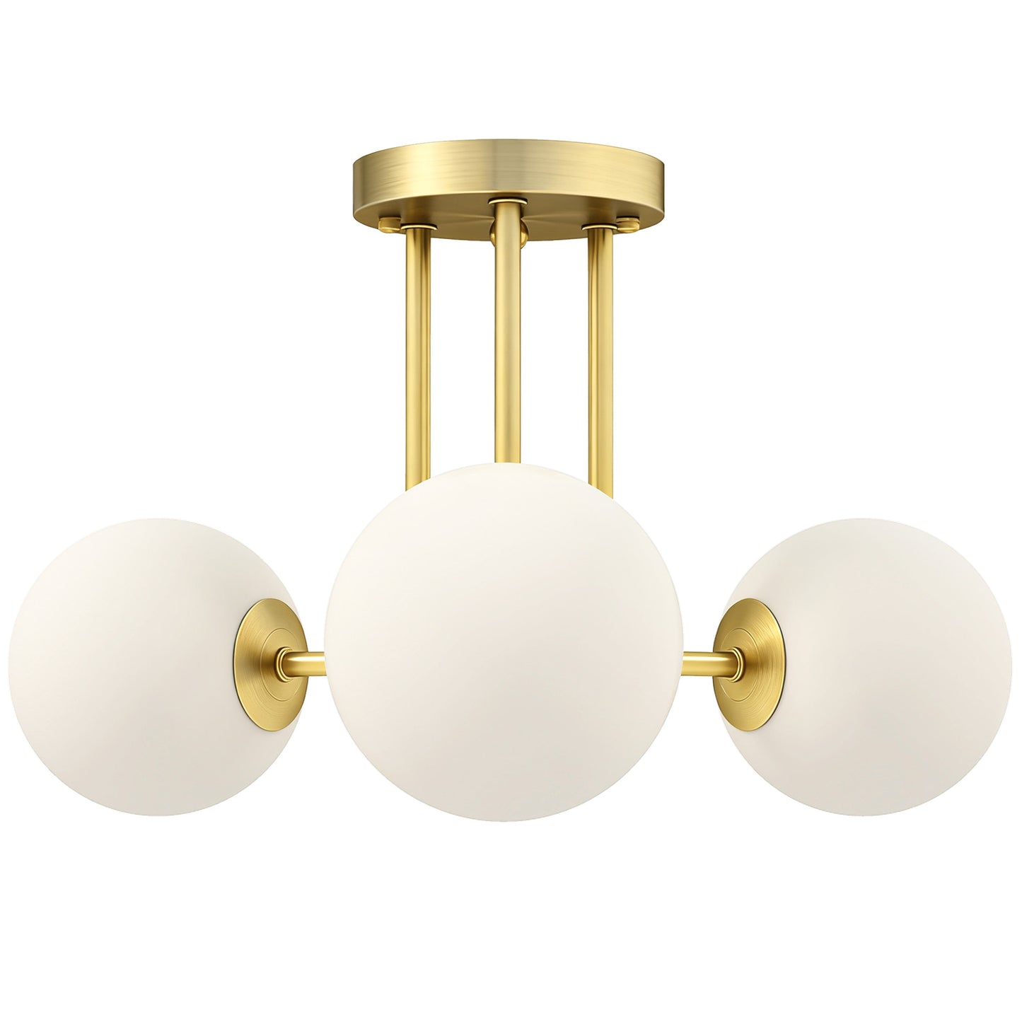 HOMCOM Globe Shades LED Ceiling Light, Modern 3-Light with G9 Sockets, Bulbs Not Included, Gold Tone