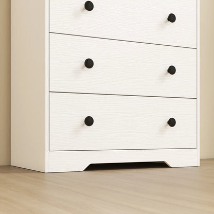 HOMCOM 4 Drawer Chest of Drawers, Modern Dresser for Bedroom, Storage Cabinet, White Wood Effect