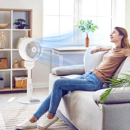 HOMCOM 9'' Air Circulator Fan 3 Speed, 70° Oscillation 90° Vertical Tilt, Height Adjustable, Remote Controller, for Living Room, Office