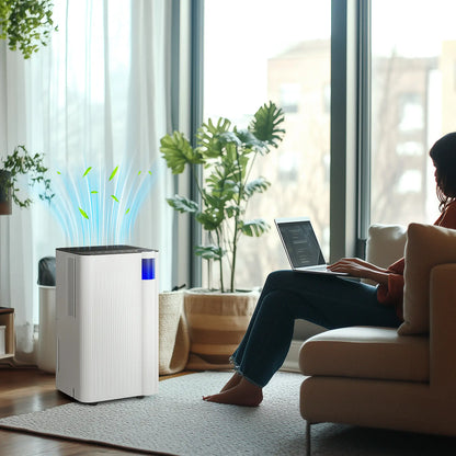 HOMCOM 12L/Day Modern Dehumidifier with Filter - White