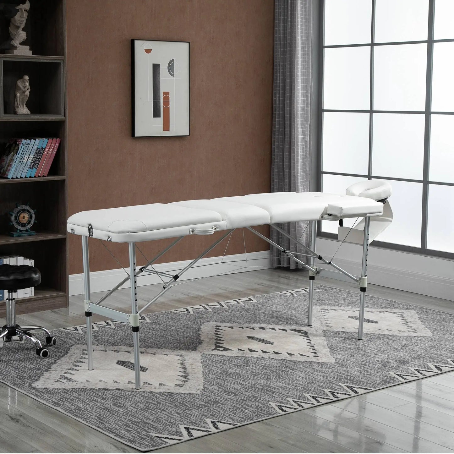 HOMCOM Foldable Massage & Relaxation Table Professional Salon SPA Facial Couch Bed White