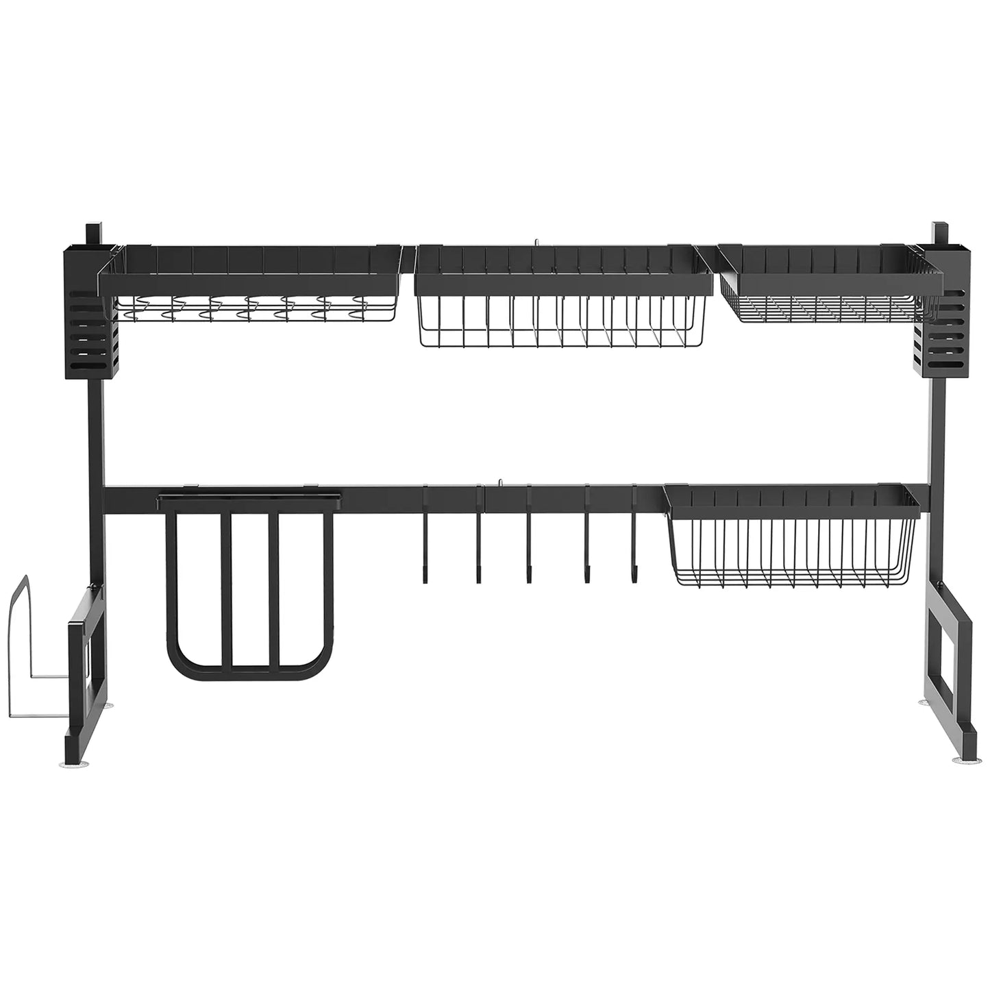 HOMCOM 93cm Kitchen Modular Over-Sink Drying Rack Dish Drainer, Rust-Proof