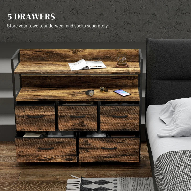 5 drawers chest for convenient bedroom storage