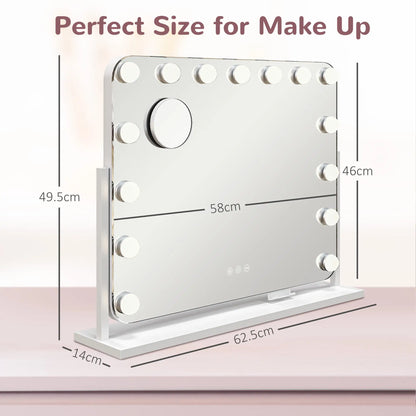 HOMCOM 14 LED Bulb Tabletop Makeup Mirror, with Adjustable Settings