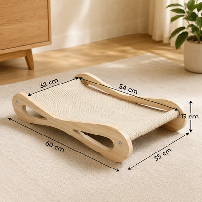 PawHut 2 in 1 Sisal Cat Scratcher Bed Cat Scratching Board and Lounger, Cream White