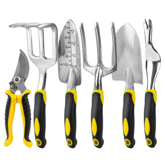 6 Piece Gardening Tool Kit Set High-Quality, Polished Aluminium For Long Life
