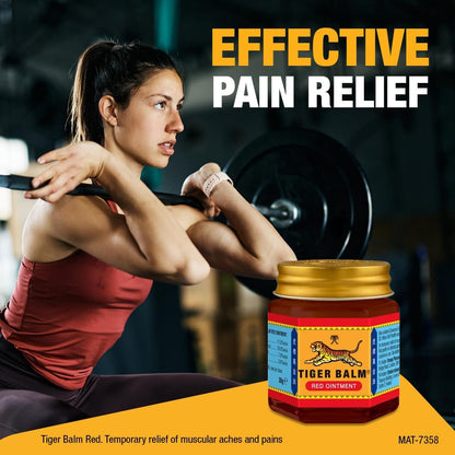 Tiger Balm Red Ointment, Effective Herbal Pain Relief for Muscle & Back Pain, 30g