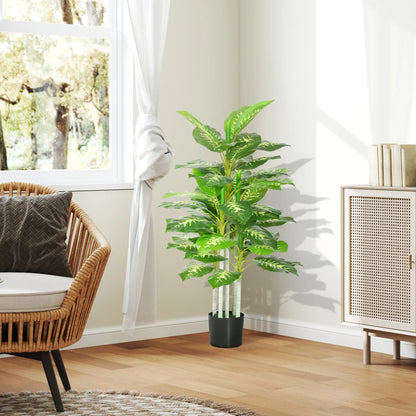 HOMCOM Artificial Evergreen Tree Fake Decorative Plant in Nursery Pot for Indoor Decor