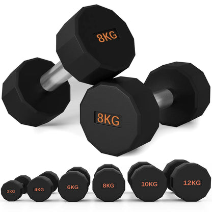 SPORTNOW Dumbbells Weights Set with 12-Sided Shape and Non-Slip Grip for Home Gym Workout, 2 x 8kg