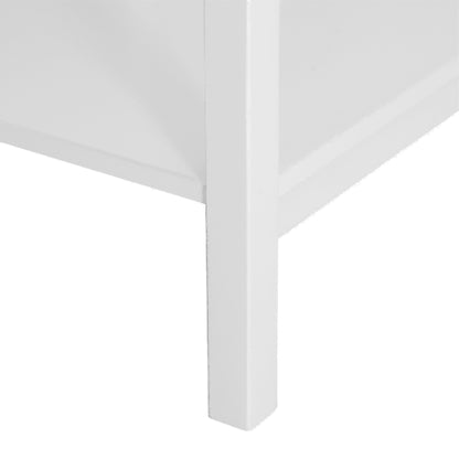 HOMCOM Wooden Side Table, Bedside Cabinet with Drawer and Storage Shelf for Bedroom, White