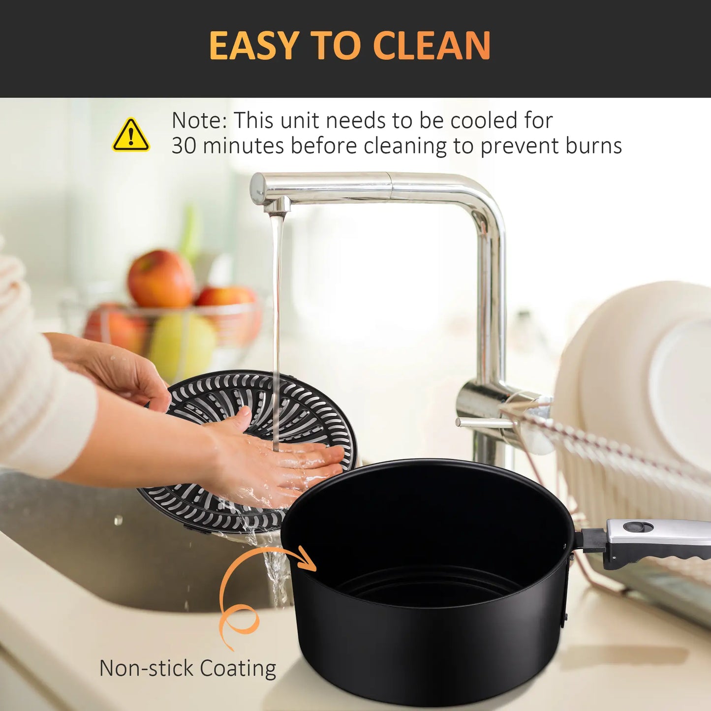 HOMCOM 7L Family Size Digital Air Fryer Oven with Roast, Broil, Bake, Dehydrate, 8 Presets, Rapid Air Circulation, Timer, Preheat, 1500W