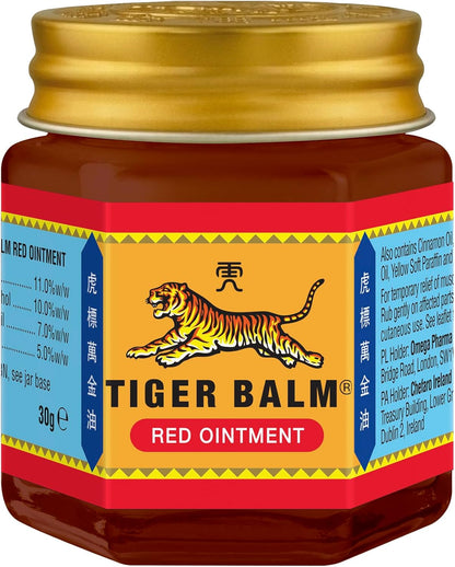Tiger Balm Red Ointment, Effective Herbal Pain Relief for Muscle & Back Pain, 30g