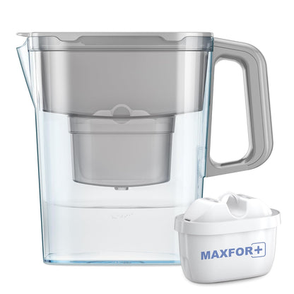 AQUAPHOR Water Filter Jug Compact with 1 X Maxfor+ Filter - 2.4L Capacity - Grey