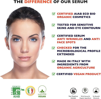 Big 2.11oz. Organic Vitamin C Serum for Face. Anti-Dark Spots, Wrinkles Skin Repair, Anti Aging Facial & Eye Area Skincare