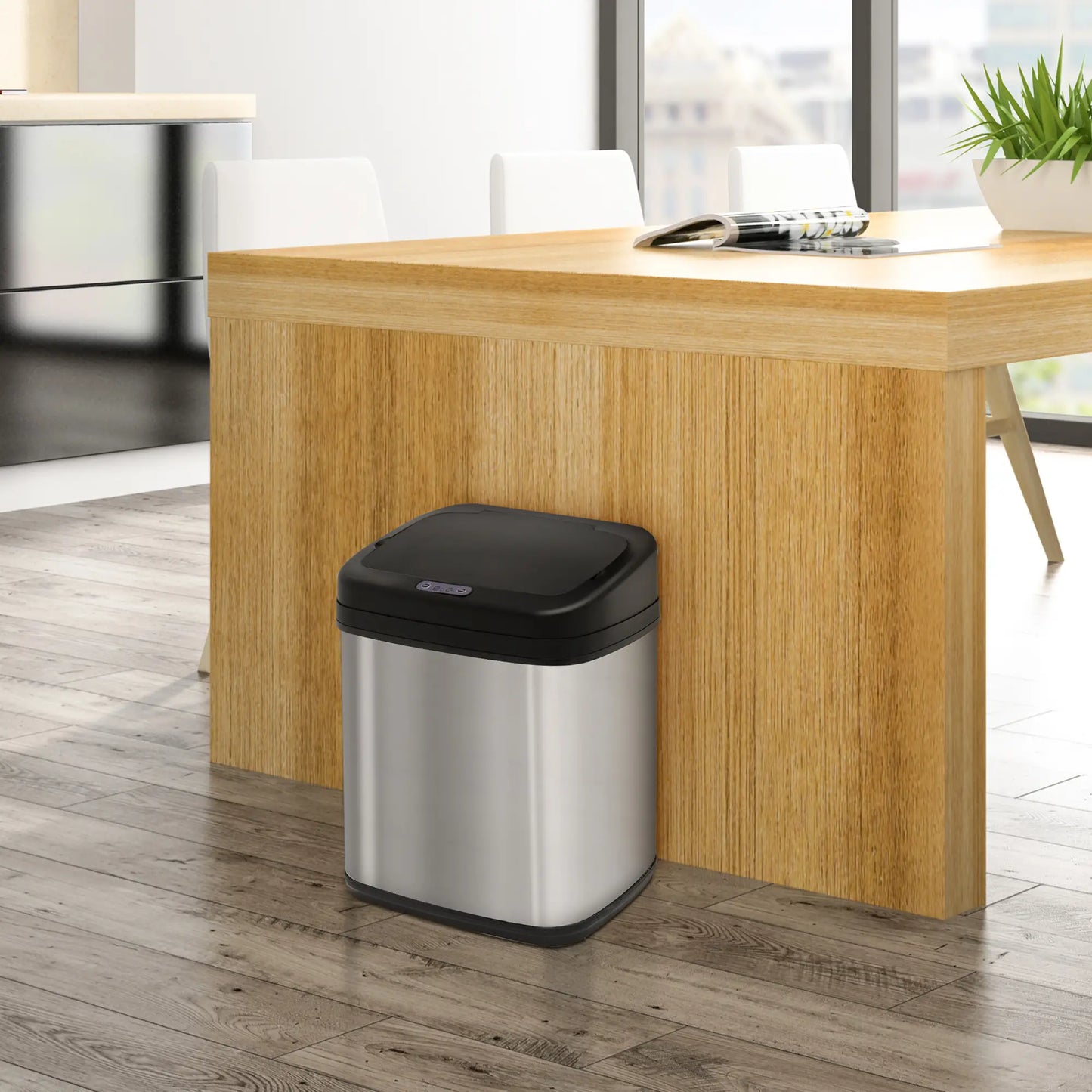 HOMCOM 20L LUXURY Automatic Sensor Dustbin Kitchen Waste Bin Rubbish Trashcan Auto Dustbin Stainless Steel with Bucket