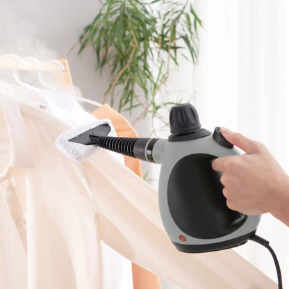 HOMCOM Handheld Steam Cleaner for Chemical Free Cleaning, Portable Multi-Purpose Steamer with 9 Pcs Accessory