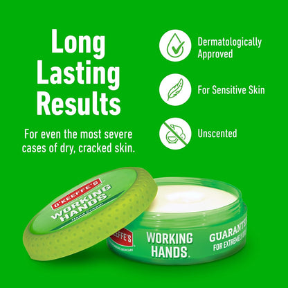 O’Keeffe’s Working Hands - Hand Cream for Extremely Dry, Cracked Hands, Instantly Boosts Moisture Levels 96g Jar