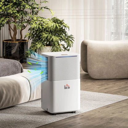 HOMCOM 12L/Day 2000ML Portable Quiet Dehumidifier for Home Bedroom, Basement, Electric Moisture Air De-Humidifier