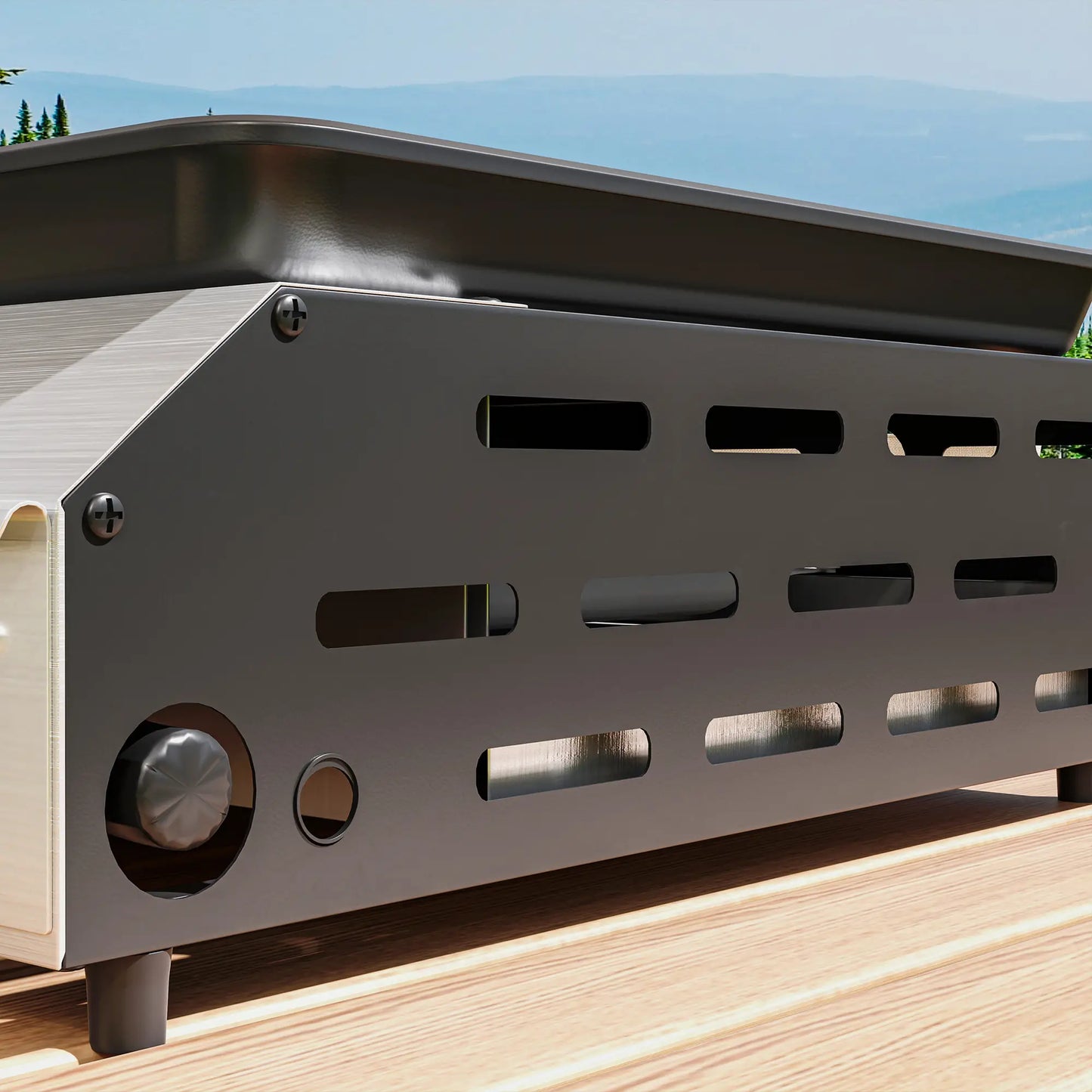 Outsunny Two Burner Portable Cooking BBQ Gas Grill for Garden & Outdoor Barbecue