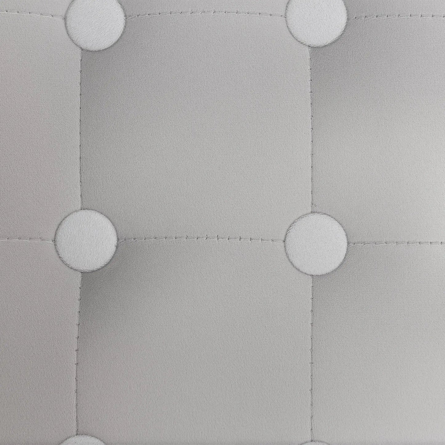 HOMCOM Velvet-Feel Square Ottoman Lightweight Footstool - Light Grey