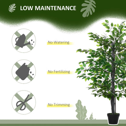 Outsunny Artificial Banyan Tree in Pot, Fake Plant for Home Indoor Decor, 90cm
