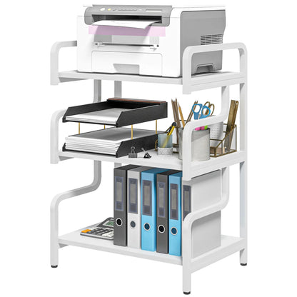 HOMCOM 3-Tier Printer Stand with Storage Shelves, Printer Table, Printer Shelf for Home Office