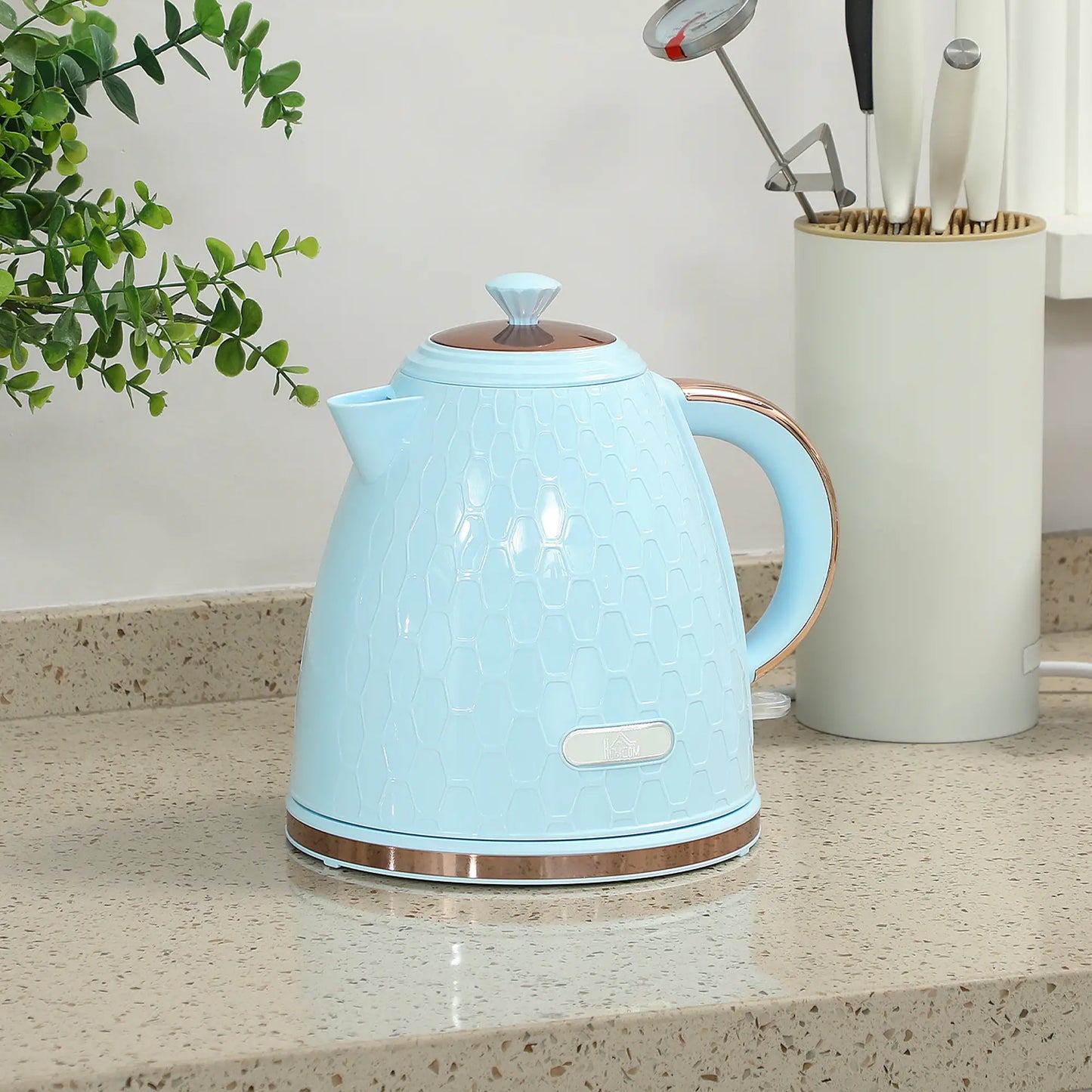 HOMCOM 3kW Rapid Water Boil Honeycomb Kettle - Light Blue