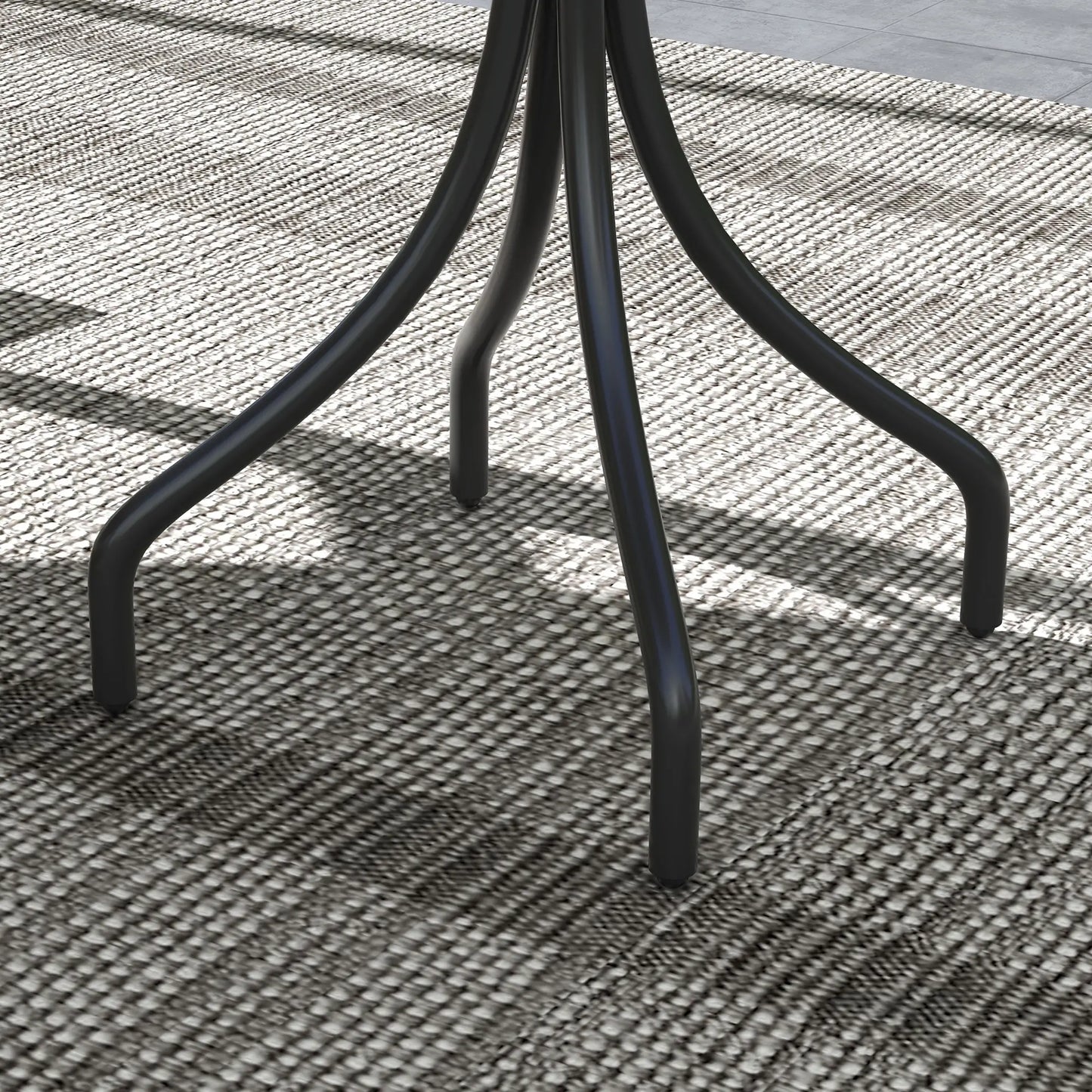 Outsunny Φ66cm Galvanised Steel Outdoor Round Garden Table - Grey