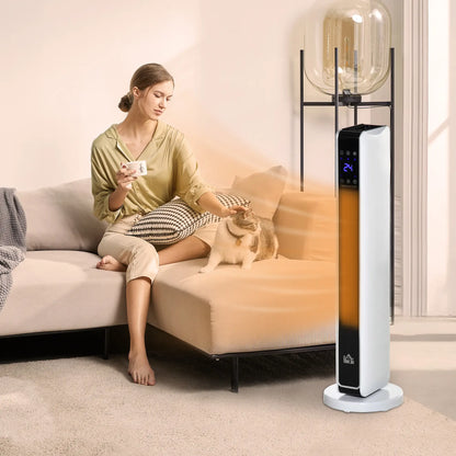 HOMCOM 1100W/2200W Space Room Heater with 65° Oscillation, 8-Hour Timer, Overheat & Tip Over Protection