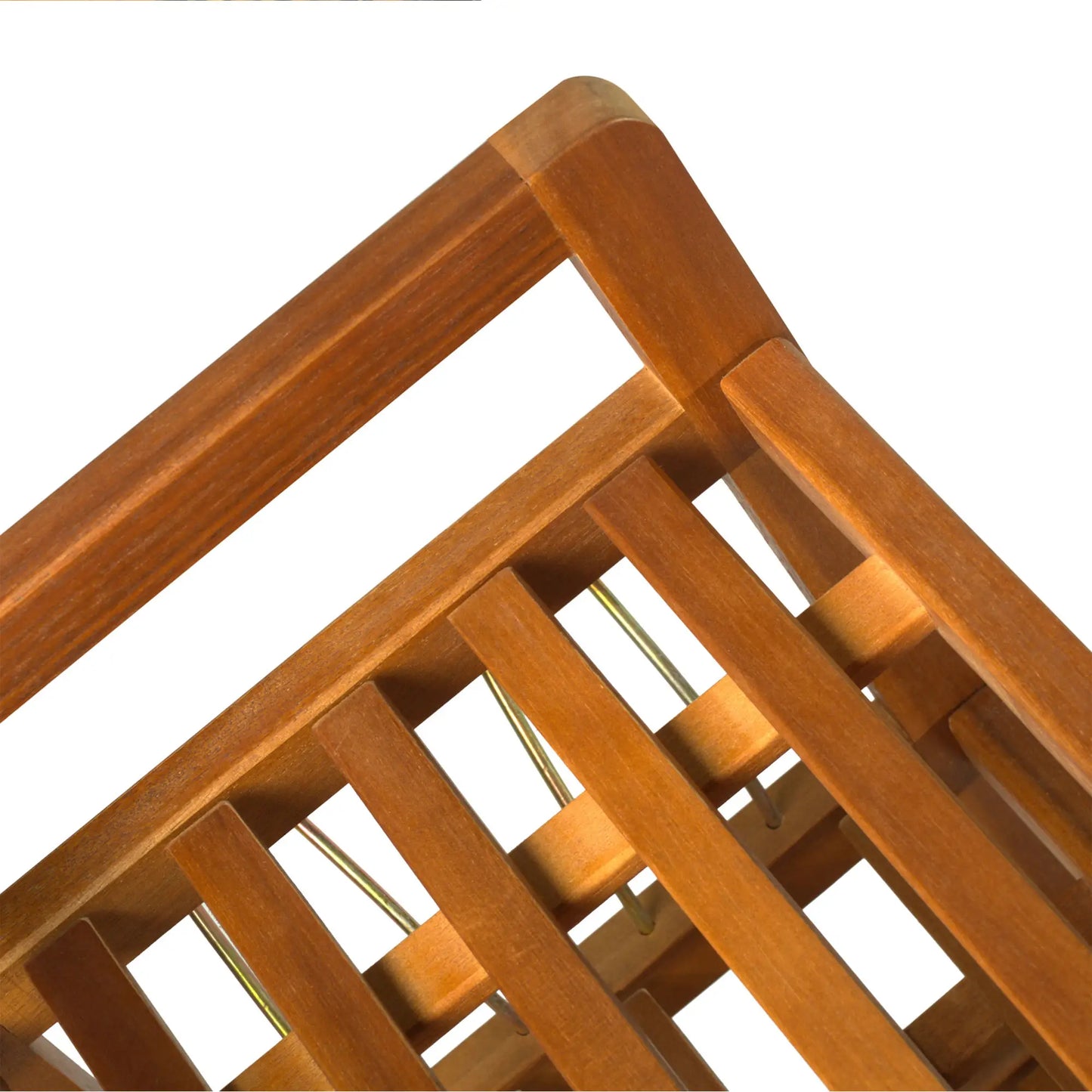 HOMCOM 5-Tier Shoe Rack, Acacia Wooden Shoe Storage Organiser with Hangers, Holds up to 19 Pairs, Teak