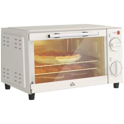 HOMCOM Mini Oven, 9L Countertop Electric Grill, Toaster Oven with Adjustable Temperature, 750W
