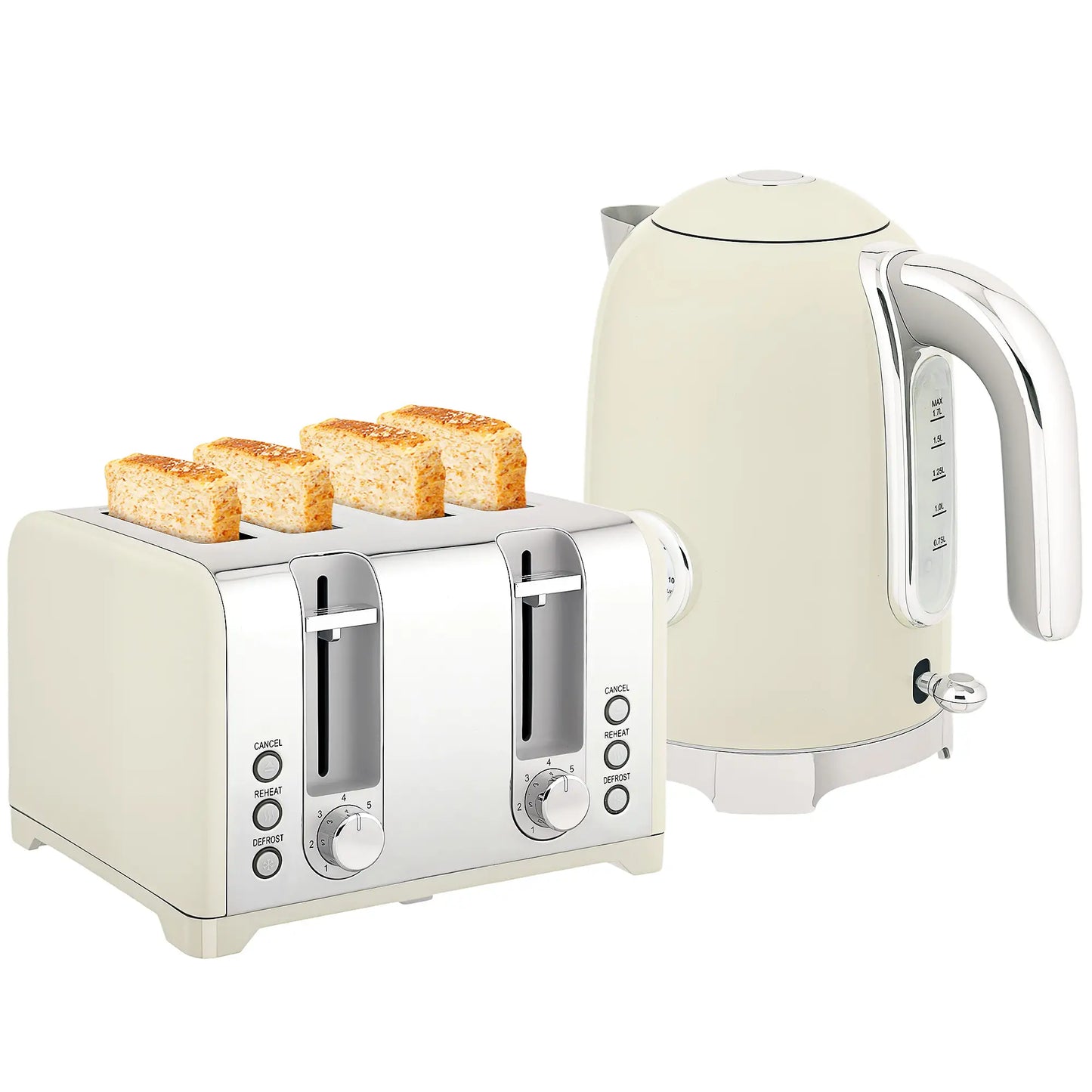 HOMCOM Retro 3000W Kettle and Toaster Kitchen Set