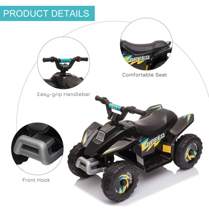 HOMCOM 6V Kids Electric Ride on Car Forward Reverse Functions for Toddlers Aged 18-36 Months, Black