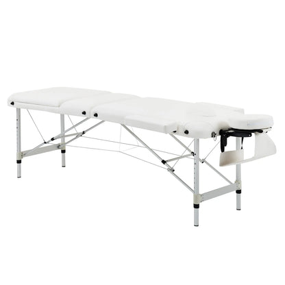 HOMCOM Foldable Massage & Relaxation Table Professional Salon SPA Facial Couch Bed White