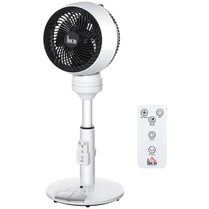 HOMCOM 9'' Air Circulator Fan 3 Speed 3 Mode, 70° Oscillation 90° Vertical Tilt, Height Adjustable, Remote Controller