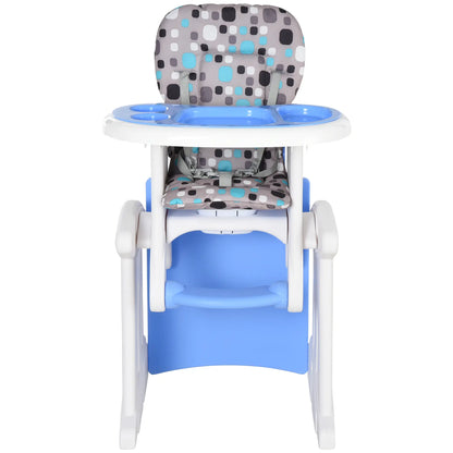 HOMCOM 2 in 1 Convertible Baby High Chair Toddler Table Chair Infant Feeding Seat Removable Food Tray Safety Harness
