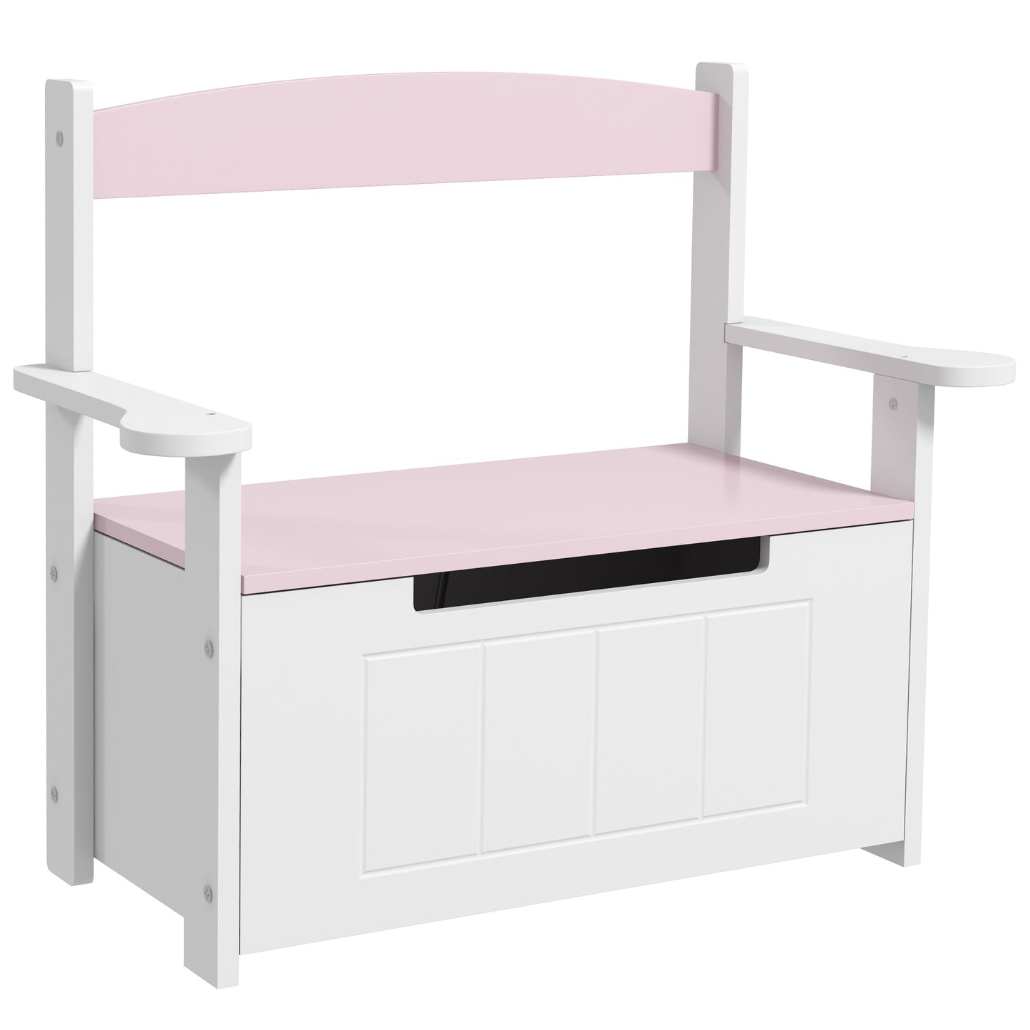 AIYAPLAY 2-in-1 Toy Box Bench for Kids Storage with Lid for Bedroom, Nursery, Playroom, Pink