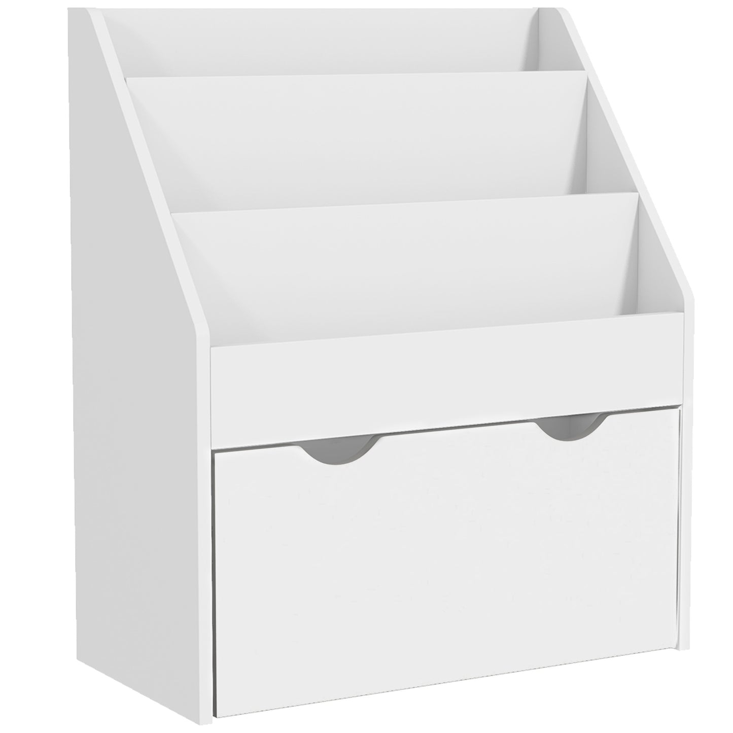 AIYAPLAY Bookcase for Kids with Shelves, Drawer, Bookcase for Bedroom, Playroom, White