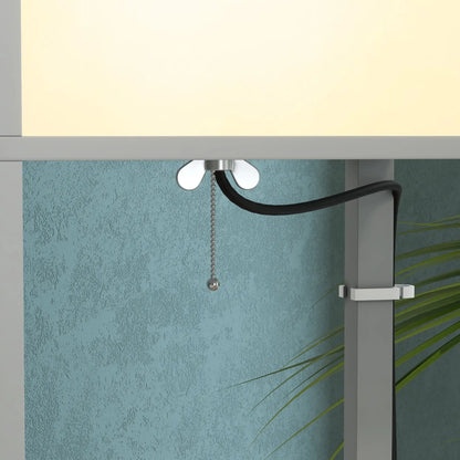 HOMCOM Modern Standing Shelf Floor Lamp with Dual Ambient Light, Living Room, Bedroom, Grey