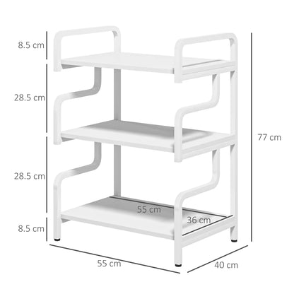 HOMCOM 3-Tier Printer Stand with Storage Shelves, Printer Table, Printer Shelf for Home Office