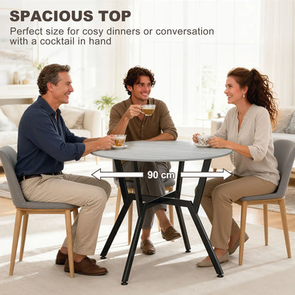HOMCOM Round Kitchen Dining Table with Anti-Slip Foot Pads for Living Room, Dining Room, Grey