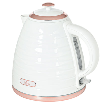 HOMCOM Kitchen 3kW Rapid Fast Boil Honeycomb Kettle - Cream