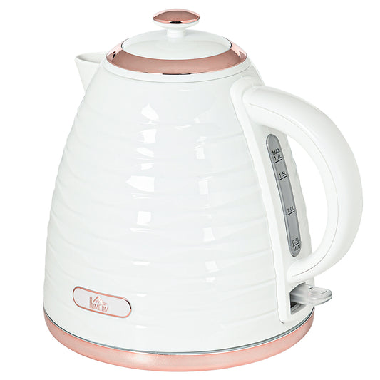 HOMCOM Kitchen 3kW Rapid Fast Boil Honeycomb Kettle - Cream