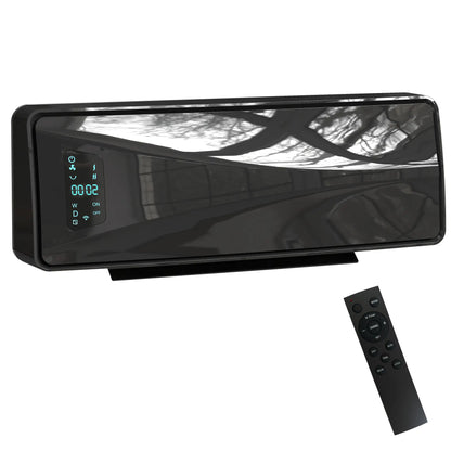 HOMCOM 2000W Ceramic Electric Heater with Fan, Adjustable Thermostat, Wall Mounted - Black