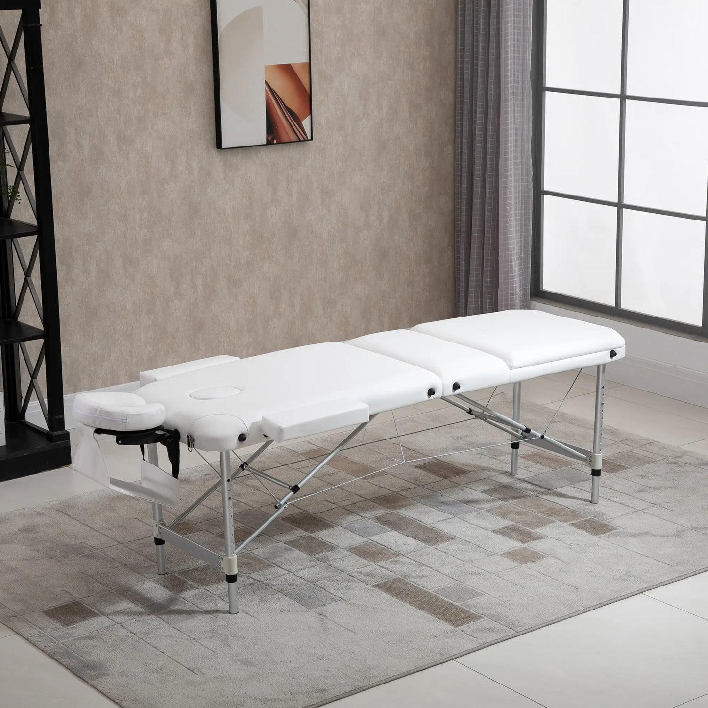 HOMCOM Foldable Massage & Relaxation Table Professional Salon SPA Facial Couch Bed White