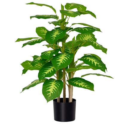 HOMCOM Evergreen Tree Fake Decorative Artificial Indoor Faux Plant, with Pots