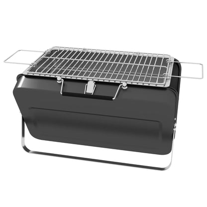 Outsunny Metal Suitable-Style Outdoor Barbecue Portable Mini BBQ Grill - Black